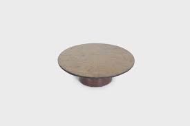 Winsome wood round coffee table for top glass. Round Coffee Table With A Brown Green Slate Top Studio Cadmium