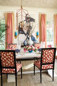 Ariel Red Fabric On Louis Dining Chairs In Dining Room Designed By Eddie Ross Pink Dining Rooms Dining Room Curtains Red Dining Room