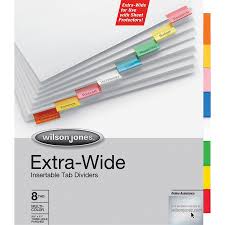 Shop avery5tabdividers by options prices ratings at staples skip to main content skip to footer. Wilson Jones Oversized Insertable Tab Dividers 8 X Divider S 8 Tab S 8 Tab S Set 9 3 Divider Width X 11 Divider Length 9 1 4 Width X 11 Length