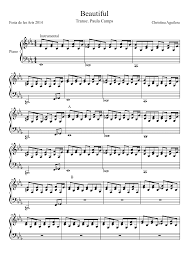 Beautiful Christina Aguilera Piano Christina Aguilera Beautiful Christina Flute Sheet Music