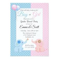 Baby Elephant Pink Blue Gender Reveal Party Invitation Zazzle Com Gender Reveal Party Invitations Gender Reveal Invitations Gender Reveal Party