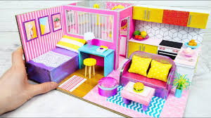diy miniature dollhouse with cardboard