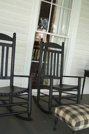 Client Front Porch Rocking Chairs Color Black White Foot Stool Painted Wood Floor Classic Rocking Chair Painted Wood Floors Rocking Chair