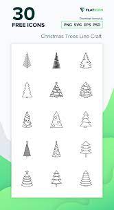 30 Free Vector Icons Of Christmas Trees Line Craft Designed By Freepik Free Icon Packs Tree Icon Christmas Icons