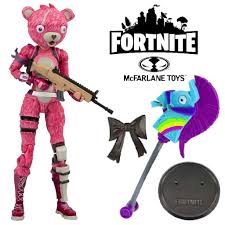 This outfit is a woman in a pink bear costume. Fortnite Cuddle Team Leader Action Figure Mcfarlane 7 Scale New Tv Movies Video Games Action Figures