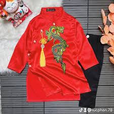 Áo Dài Nam Rồng Thêu
