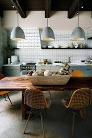 Natural Crete Pendant In Retro Kitchen Contemporary Kitchen Kitchen Plans Modern Kitchen