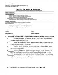 Get notified when el final inesperado del principito is updated. Evaluacion El Principito Examen Profeerik