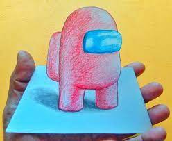 Learn how to draw a cute happy new year party hat among us crewmate or imposter easy, step. Among Us 3d Drawing How To Draw Among Us In 3d 3d Tricky Art 3d Drawing 3d Drawings Drawings Youtube Art