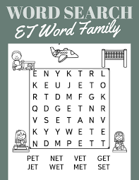 Et Word Family Word Search Primarylearning Org Word Families Word Family Worksheets Family Worksheet