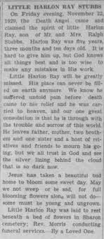 Obituary for Harlon Ray Stubbs