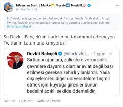 Benim anlamadığım twitter ı yasaklayacaklardı bir ara ne oldu o iş diye sorgulatan yeni şafak haberi. Suleyman Soylu Nun Tweetleri Bu Kez Taciz Gerekcesiyle Kisitlandi