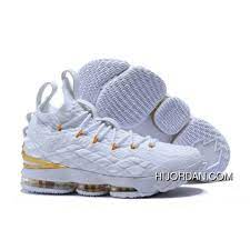 Shop lebron james signature nike basketball shoes at stadium goods, in all colors and sizes. Nike Lebron James 15 Shoes White Gold New Year Deals Price 99 00 Air Jordan Shoes Michael Jordan Shoes Hijordan Com