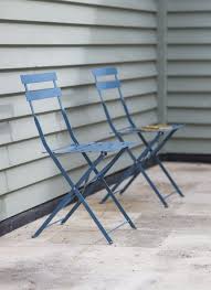 Set Of Two Bistro Chairs In Dorset Blue By Garden Trading Bistro Chairs Contemporary Garden Furniture Outdoor Tables And Chairs