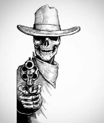 Deadwestart Badass Ink Of A Skeleton Gunslinger Cowboy Tattoos Indian Skull Tattoos Skull Artwork