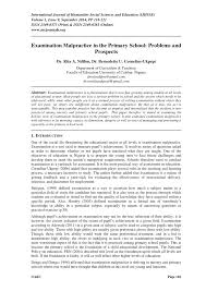Pdf Examination Malpractice In The Primary School Problems And Prospects