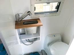 Looking for the smallest rv with shower and toilet? Wetroom With Shower And Toilet In Our Camper Van Overlandys