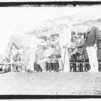 A black and white photo of a group of people. Great Depression FFSA