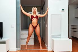 Download 2000x1333 blonde, tanned, hips, underboob, boobs, swimwear, bed,  armpits, big ass Porno Photos, Erotic Wallpapers