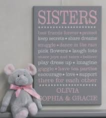 Sister Personalized Wall Art Sister Wall Decor Sister Sign Etsy Twin Girls Nursery Wall Decor Bedroom Girls Sisters Wall Art