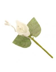 Ricoprite con il muschio gli spazi di inserite i fiori lungo tutto il festone. 12 Pz Fiori Artificiali Fiore Calla Tronchetto O Con Perla Strass E Foglie 2x8 Cm Bomboniera Segnaposto Composizione