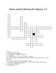 Free This Is A Crossword Puzzle From Puzzlemaker Com It Uses Vocabulary From The First Three Chapters Of The Mouse And The Motorcycle Crossword Puzzle Puzzle