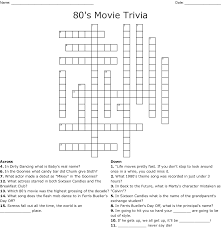 Software programs such as microsoft offic. 80 S Movie Trivia Crossword Wordmint