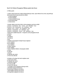 Contoh soal dan jawaban perawatan sistem efi part 2. Soal Uas Sistem Pengapian Pilihan Ganda Dan Essay