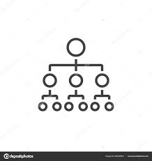 Organizational Chart Line Icon Outline Hierarchy Vector Logo