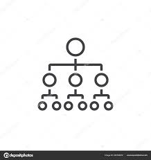 organizational chart line icon outline hierarchy vector logo