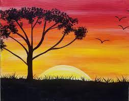 The sunset painting was done on both an 11″ x 14″ stretched canvas and an 8″ x 10″ canvas. Red Sunset 03 15 2018 Painting And Vino