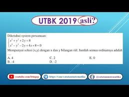 Soal Asli Utbk 2019 Matematika Saintek Persamaan Kuadrat Youtube Matematika Persamaan Asli