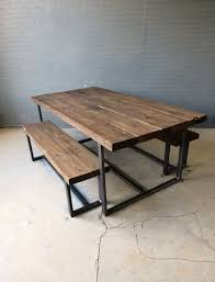 Reciclado Industrial Chic 6 8 Plazas Madera Maciza Y Metal Comedor Table Bar Y Cafe Bar Metal Dining Table Dining Table With Bench Industrial Design Furniture