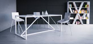 Choose traditional, modern designs or impressive executive desks. Contemporary Dining Table Industrial Take Me Home Powder Coated Steel Rectangular White