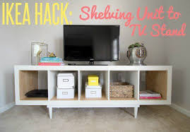 Not to worry, this freestanding organizer is here to help! Ikea Hack Shelving Unit To Tv Stand Infarrantly Creative Ikea Shelving Unit Kallax Ikea Ikea Hack