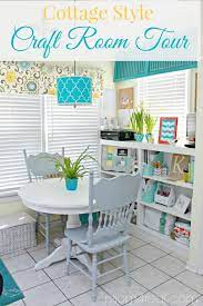 Because of the shape of the closet, an l shaped configuration for my work surface worked best. Cottage Style Craft Room Tour Carve Out A Crafting Space Of Your Own Small Craft Rooms Craft Room Decor Dream Craft Room