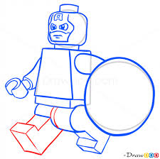How To Draw Captain America Lego Super Heroes How To Draw Drawing Ideas Draw Something Drawing Tutorials Porta Lego Super Heroes Captain America Drawings