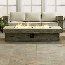 How to light a fire pit table. Manteo 70 Rectangular Outdoor Patio Fire Pit Table In Light Gray Walmart Com Walmart Com