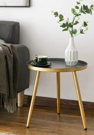 Make your living room as unique as you! Round Side Table Metal End Table Nightstand Small Tables For Living Room Accent Tables Side Table For Small Spaces Gold Gray By Aojezor Living In A Shoebox