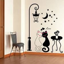 Couple Cat Removable Decals Cartoon Wall Wall Stickers Room Wall Stickers Kids