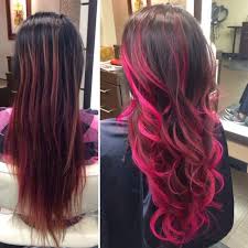 An ombré hair color involves hair that gradually transitions from dark to for instance, if you want balayage on black hair, a darker shade like caramel balayage highlights balayage hairstyle #3: Signature Balayage Ombre In Hot Pink Yelp Hair Styles Pink Hair Hair Affair
