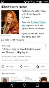 Strawberry blonde hair dye is a hybrid of red and blonde color. Pin By Samantha Jo Fardel On Who Does Your Hair Redken Hair Color Hair Color Formulas Redken Color