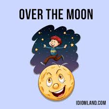Hello Guys Our Idiom Of The Day Is Over The Moon Which Means Very Happy Or Delighted The Earliest Refere Idioms English Idioms Grammar And Vocabulary