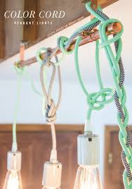 In order to create a freestanding solution for your string lights the ambiance pro light string is all black, has a hanger mounting hole and is a heavy duty cord, that. Color Cord Pendant Lights Tutorial Going Home To Roost Pendant Light Cord Diy Pendant Light Pendant Lighting