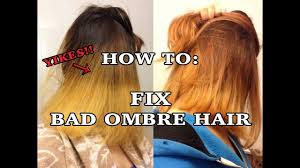 In this article, you will find out how to fix orange hair after bleaching and five different ways to go about it. How To Fix Bad Ombre Youtube