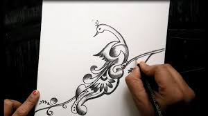 Free Hand Peacock Design With Pencil Pencil Drawings Pencil Drawing Pictures Pencil Drawings For Beginners Freehand fabric painting peacock designs on sarees | fabric peacock painting on cloth by balashankar. free hand peacock design with pencil