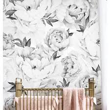 Black And White Floral Peel And Stick Wallpaper Tia Peel And Stick Wallpaper Tile In 2020 Magnolia Wallpaper Botanical Wallpaper Peel Stick Wallpaper