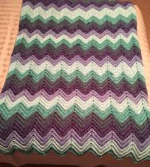 a ripple afghan made with the same color bernat pop yarn as