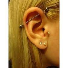 Industrial Piercing Tumblr Liked On Polyvore Ear Piercings Piercings Piercing