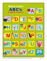 Alphabet for kids in the cartoon style. Block Capital Letters Printable Classroom Activities Letter Flashcards Alphabet Capital Letters Capital Letters Activities